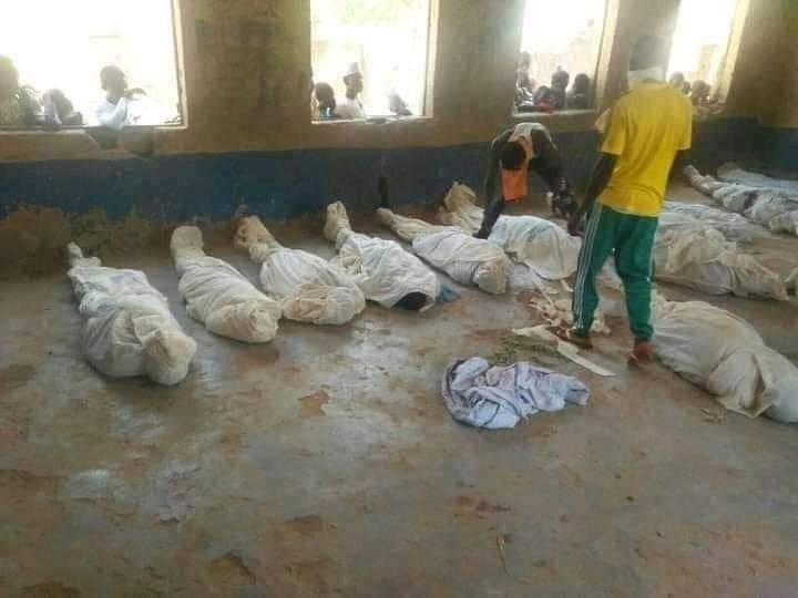 Picture shows lifeless bodies of people killed by bandits in Zamfara State recently.