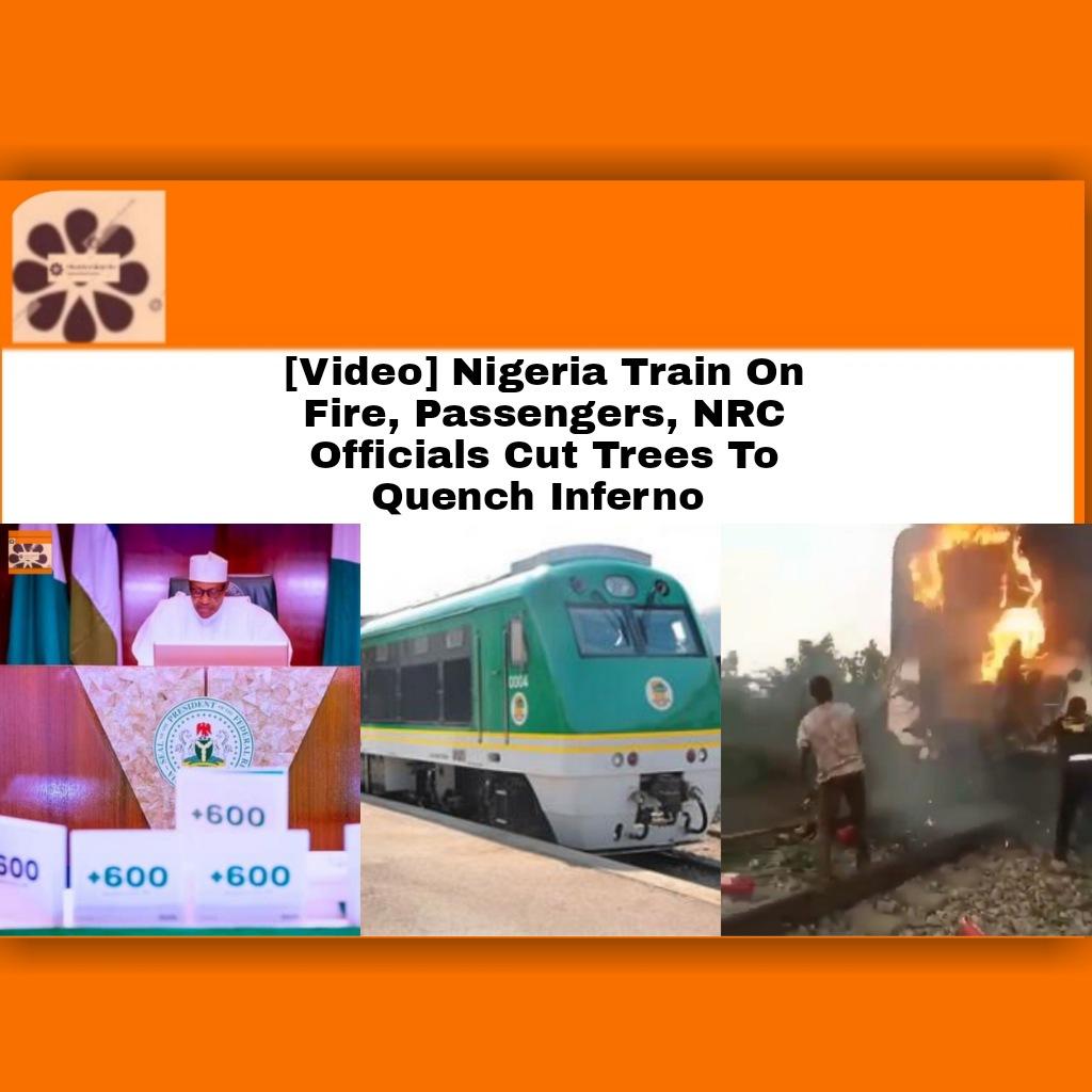 [Video] Nigeria Train On Fire, Passengers, NRC Officials Cut Trees To Quench Inferno ~ OsazuwaAkonedo #NRC