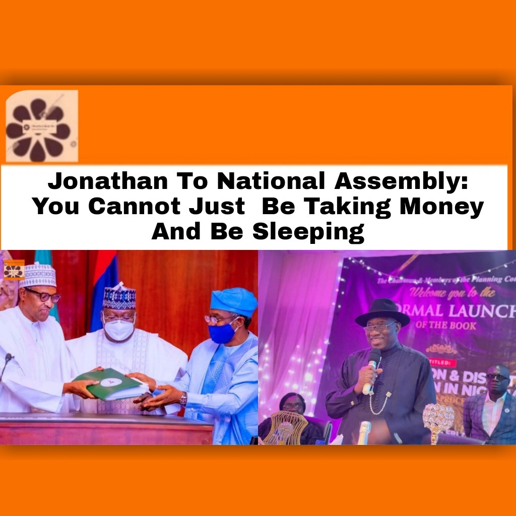 Jonathan To National Assembly You Cannot Just  Be Taking Money And Be Sleeping