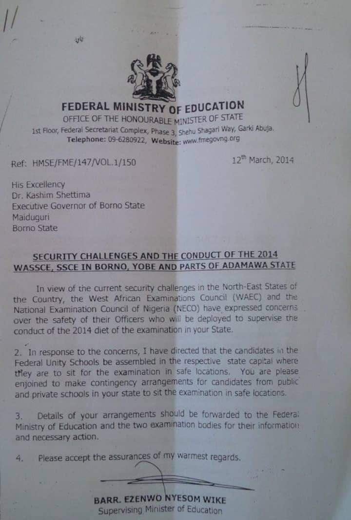 ChibokGirls Reno Omokri Presents Letter Jonathan Govt Wrote To Ibrahim Shettima