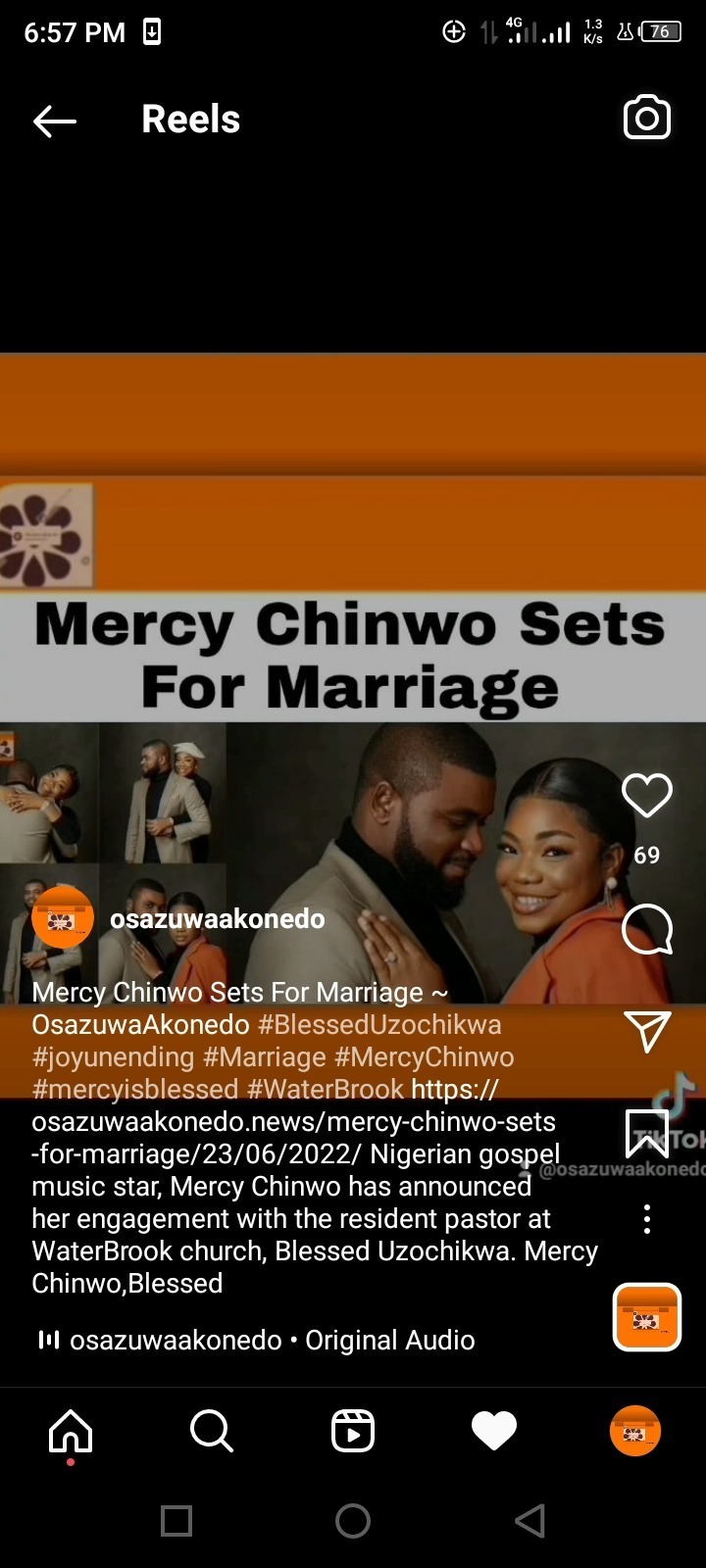 Mercy Chinwo, Blessed Uzochikwa Begin Marriage Rites