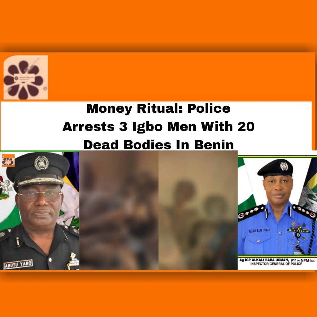 Money Ritual: Police Arrests 3 Igbo Men With 20 Dead Bodies In Benin ~ OsazuwaAkonedo ##Benin ##Commissioner ##CP ##Police ##state #Money #OsazuwaAkonedo #Ritual #Shrine