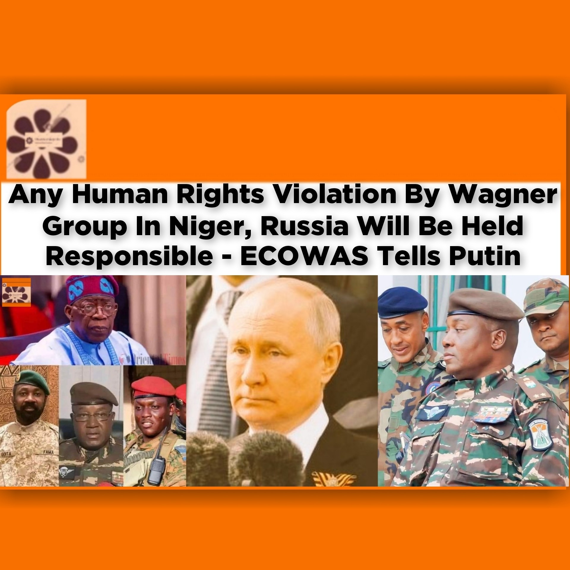 Any Human Rights Violation By Wagner Group In Niger, Russia Will Be Held Responsible - ECOWAS Tells Putin