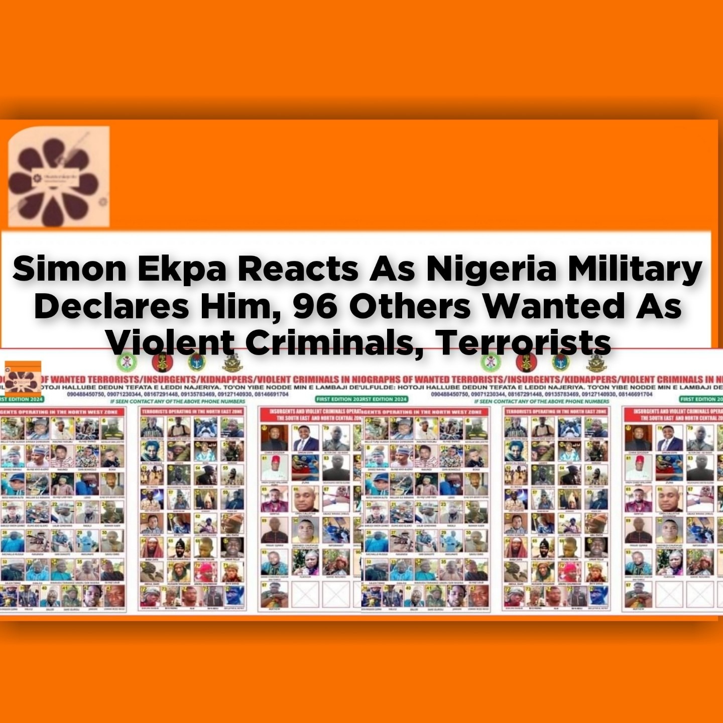 Simon Ekpa Reacts As Nigeria Military Declares Him, 96 Others Wanted As Violent Criminals, Terrorists