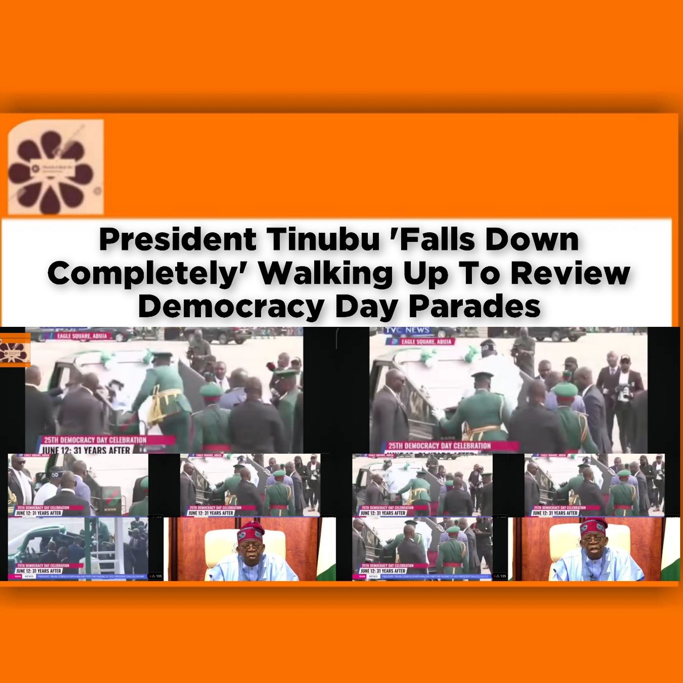 President Tinubu 'Falls Down Completely' Walking Up To Review Democracy Day Parades ~ OsazuwaAkonedo