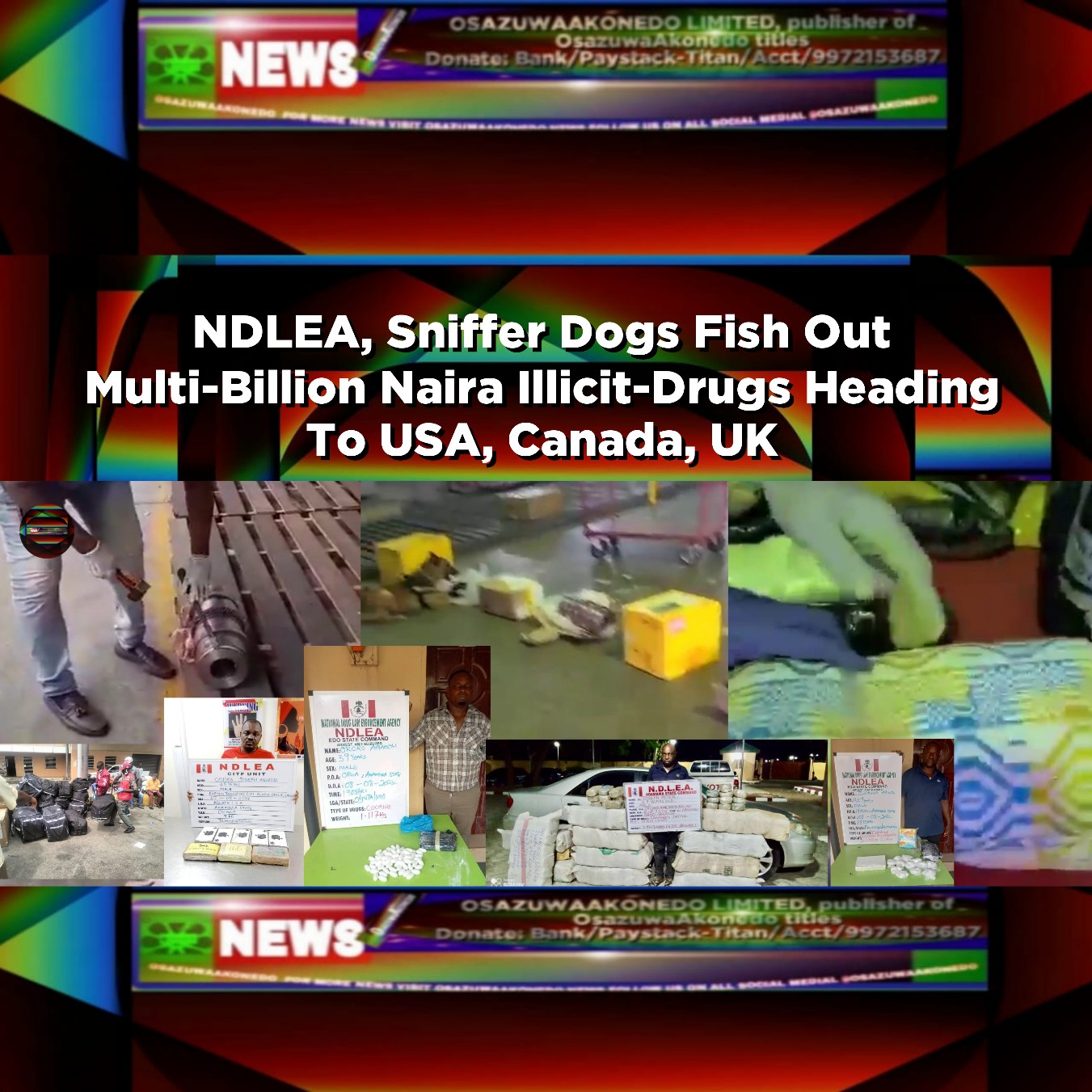 NDLEA, Sniffer Dogs Fish Out Multi-Billion Naira Illicit-Drugs Heading To USA, Canada, UK