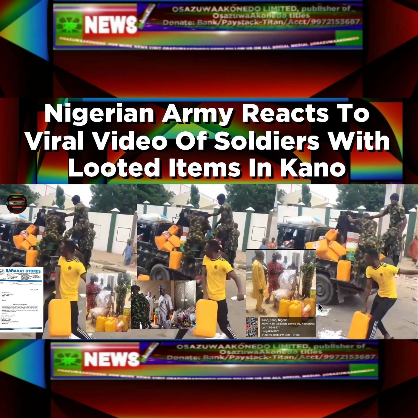 Nigerian Army Reacts To Viral Video Of Soldiers With Looted Items In Kano ~ OsazuwaAkonedo