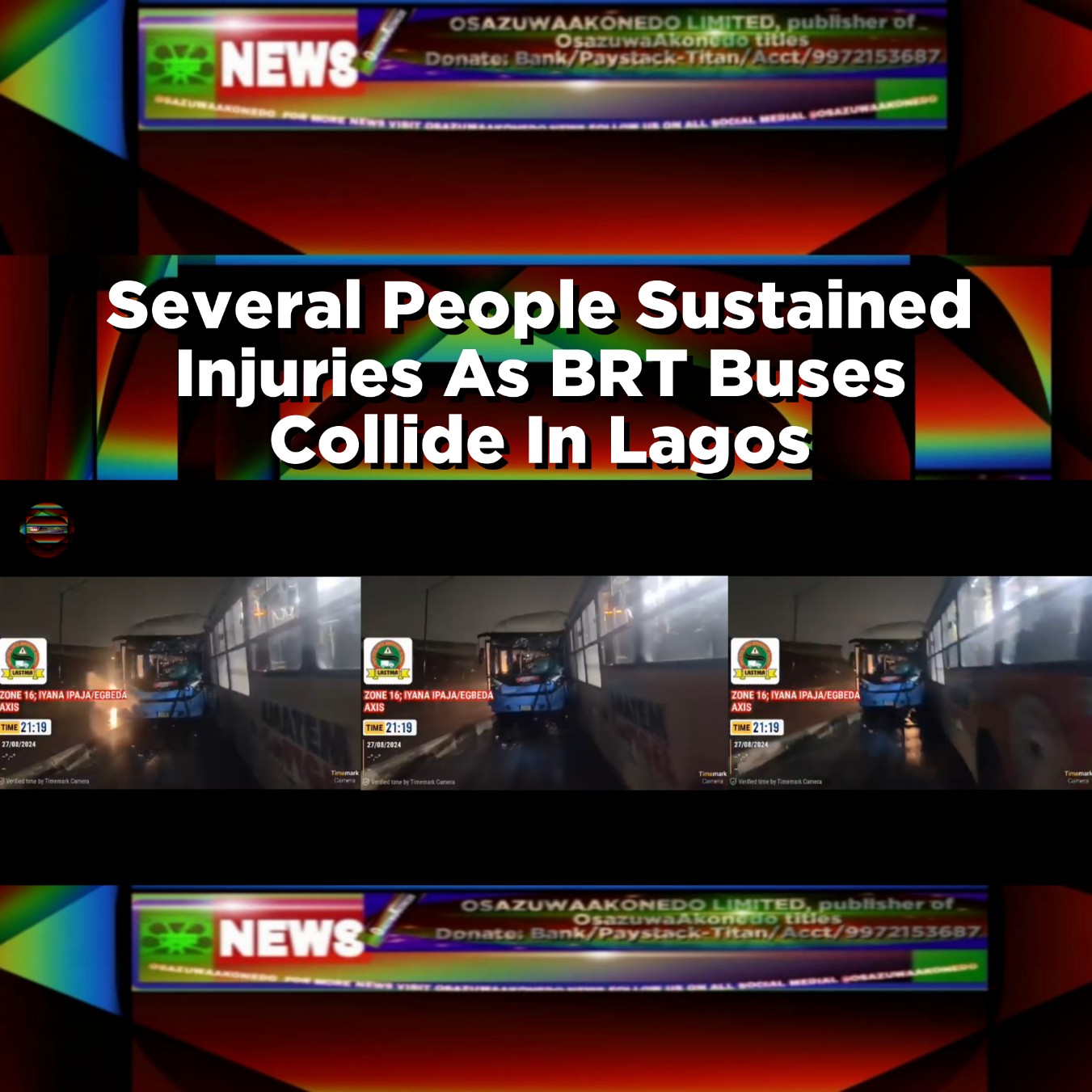 Several People Sustained Injuries As BRT Buses Collide In Lagos