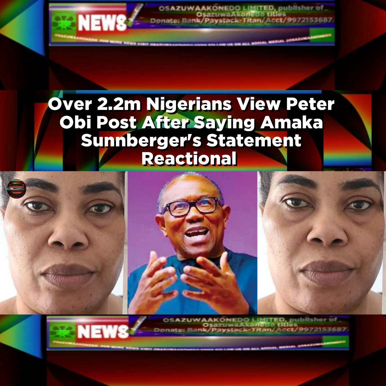 Over 2.2m Nigerians View Peter Obi Post After Saying Amaka Sunnberger's Statement Reactional