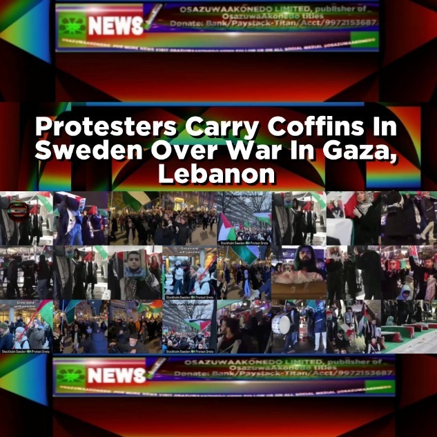 Protesters Carry Coffins In Sweden Over War In Gaza, Lebanon