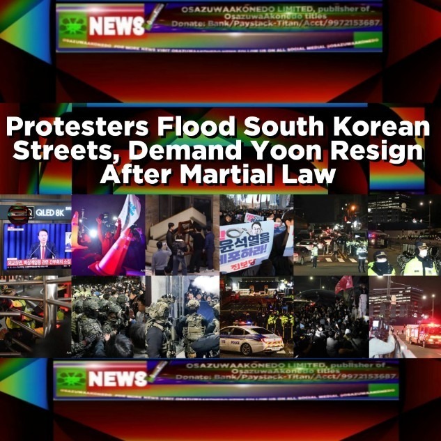 Protesters Flood South Korean Streets, Demand Yoon Resign After Martial Law