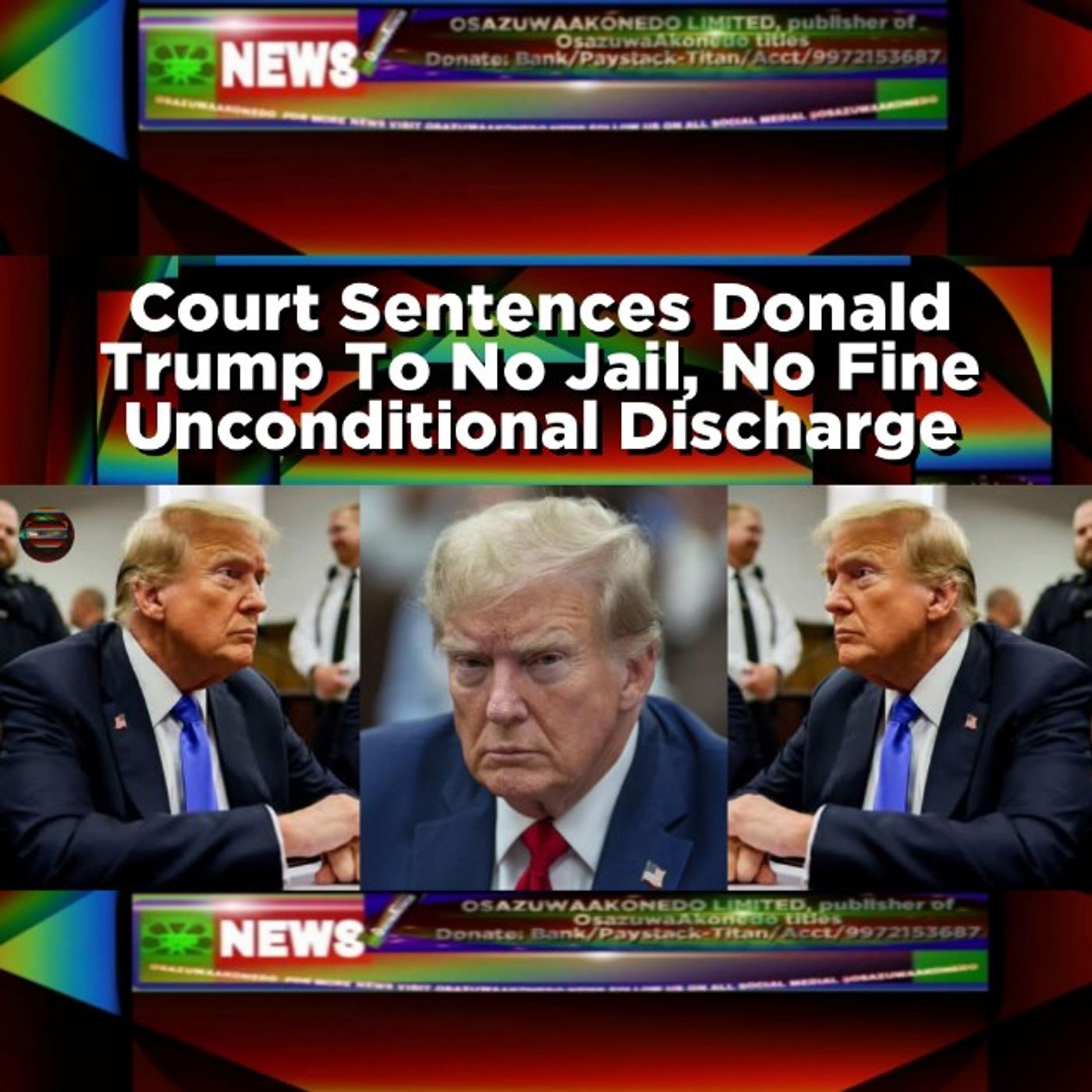OsazuwaAkonedo Audio ~ Court Sentences Donald Trump To No Jail, No Fine Unconditional Discharge