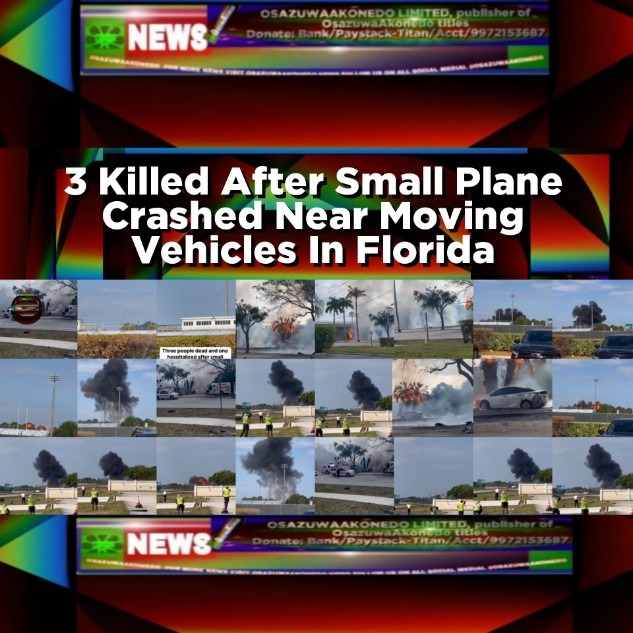 3 Killed After Small Plane Crashed Near Moving Vehicles In Florida