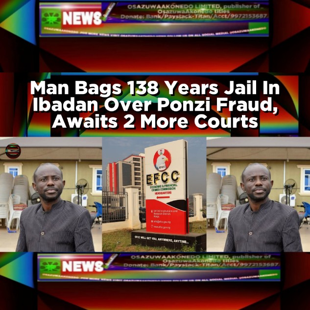 Man Bags 138 Years Jail In Ibadan Over Ponzi Fraud, Awaits 2 More Courts