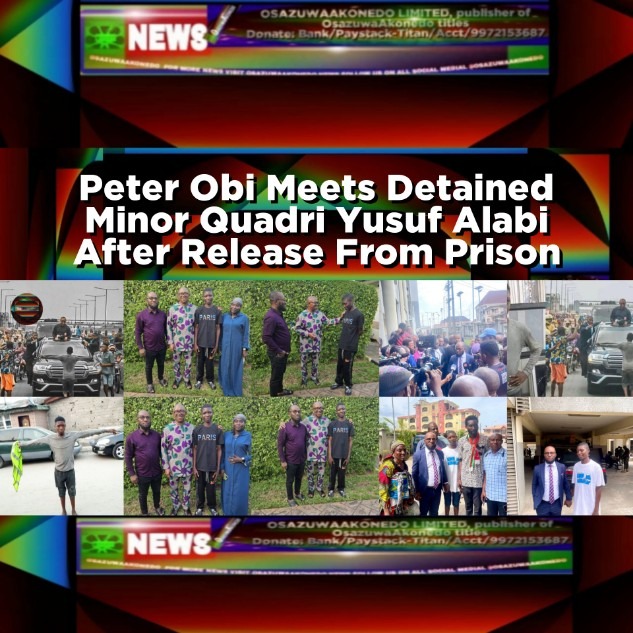 Peter Obi Meets Detained Minor Quadri Yusuf Alabi After Release From Prison