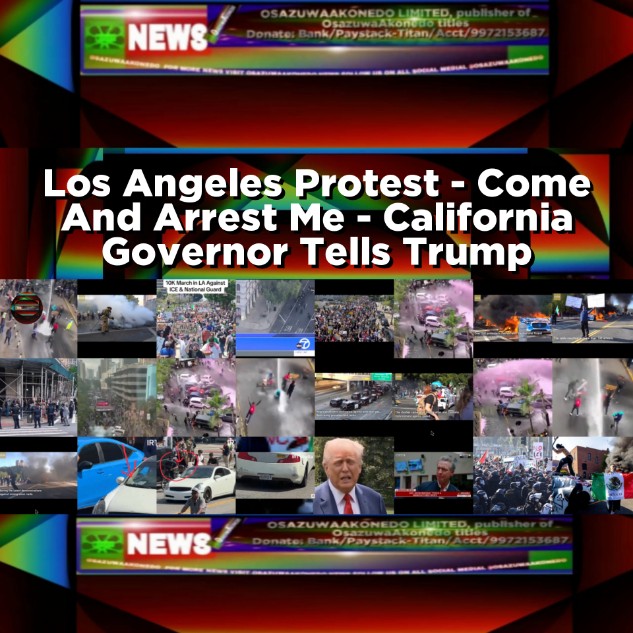Los Angeles Protest - Come And Arrest Me - California Governor Tells Trump