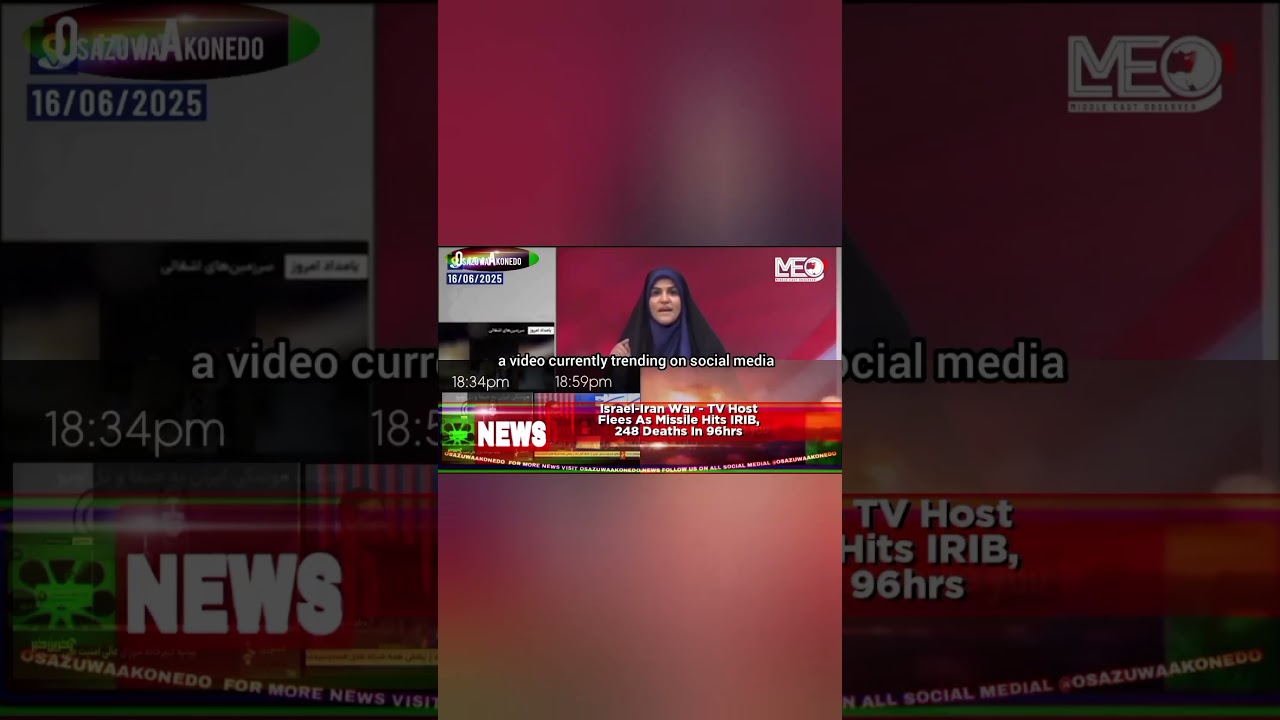 OsazuwaAkonedo BriefRecall ~ Israel-Iran War - TV Host Flees As Missile Hits IRIB, 248 Deaths In 96hrs