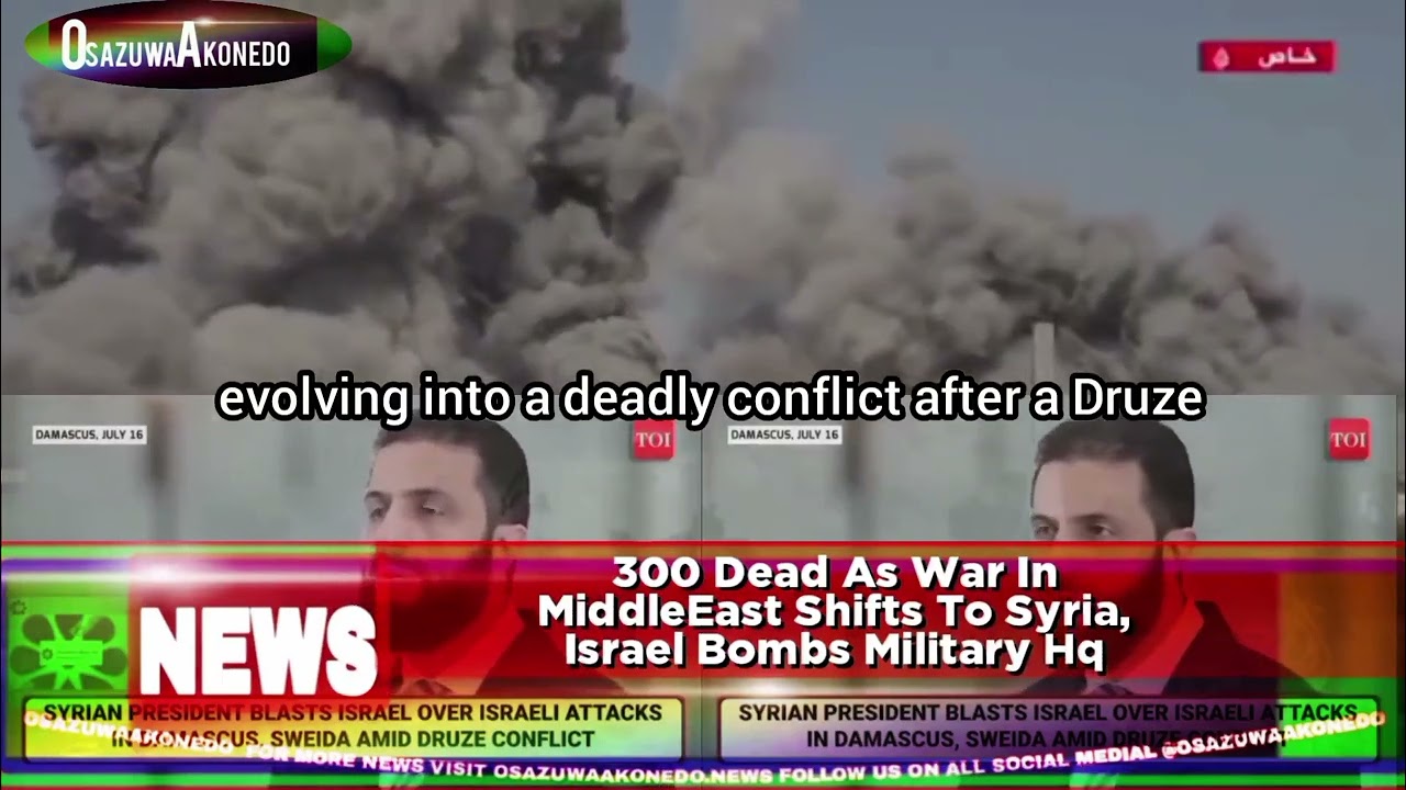 OsazuwaAkonedo ShortReel ~ 300 Dead As War In MiddleEast Shifts To Syria, Israel Bombs Military Hq