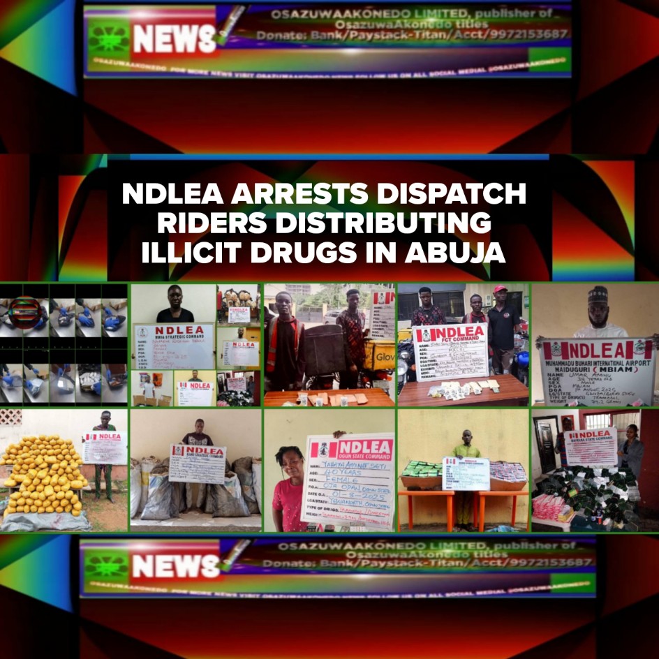 NDLEA Arrests Dispatch Riders Distributing Illicit Drugs In Abuja