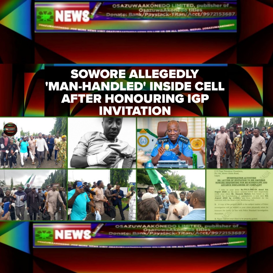 Sowore Allegedly 'Man-handled' Inside Cell After Honouring IGP Invitation