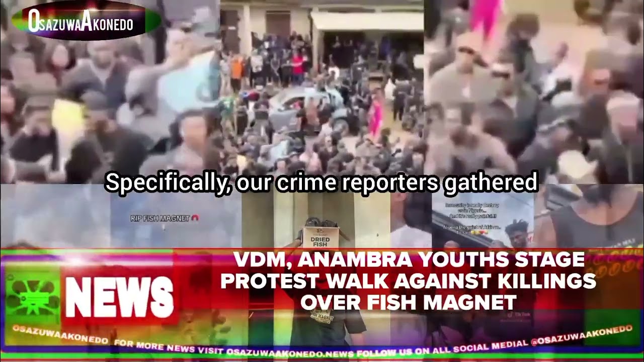 OsazuwaAkonedo ShortReel ~ VDM, Anambra Youths Stage Protest Walk Against Killings Over Fish Magnet