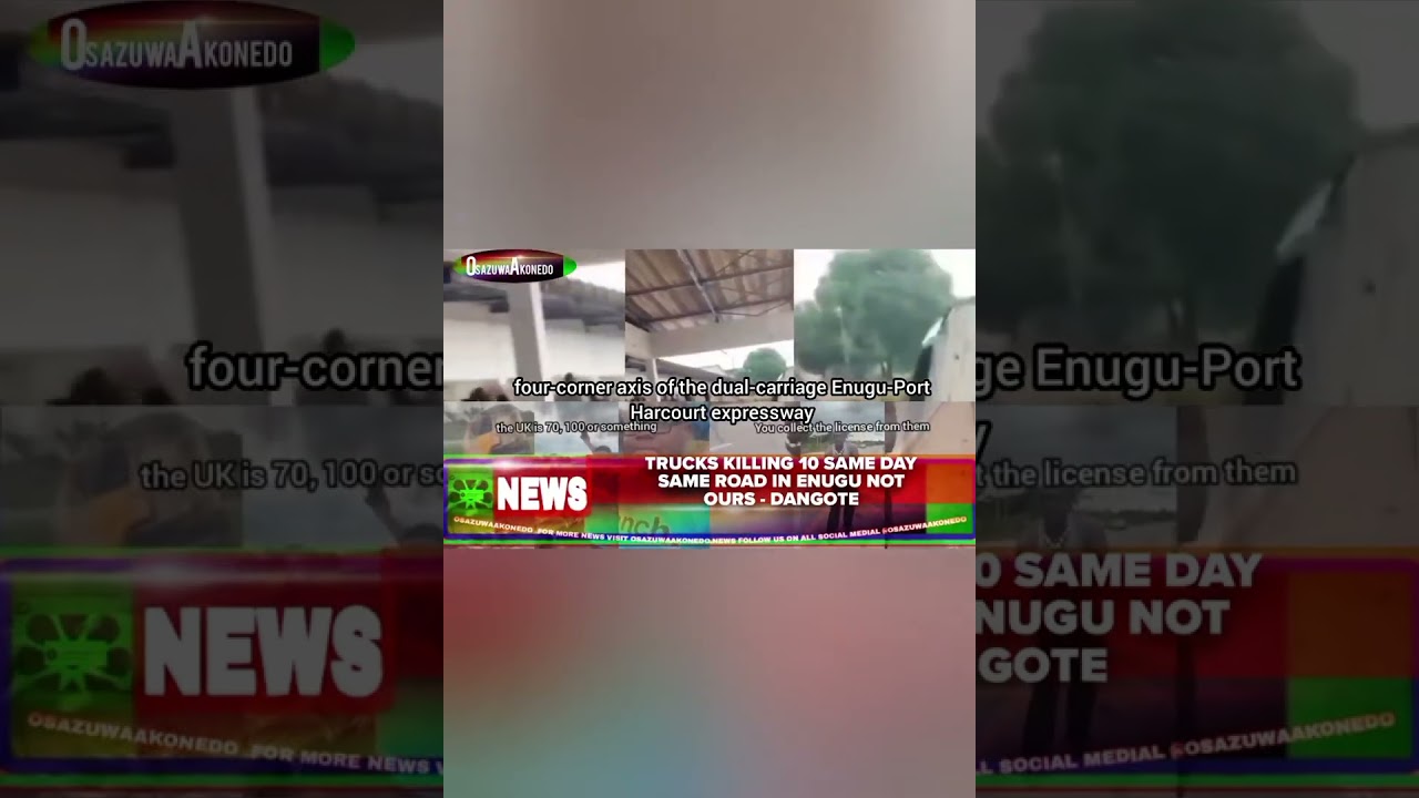 OsazuwaAkonedo BriefRecall ~ Trucks Killing 10 Same Day Same Road In Enugu Not Ours - Dangote