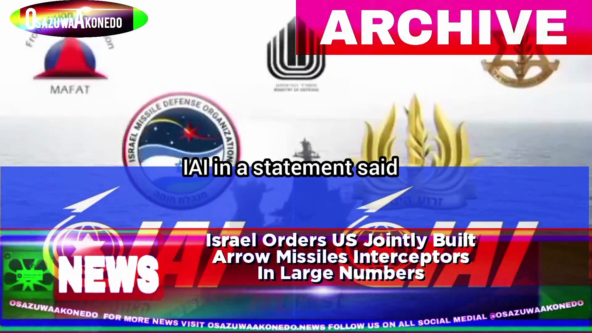Video ~ Israel Orders US Jointly Built Arrow Missiles Interceptors In Large Numbers