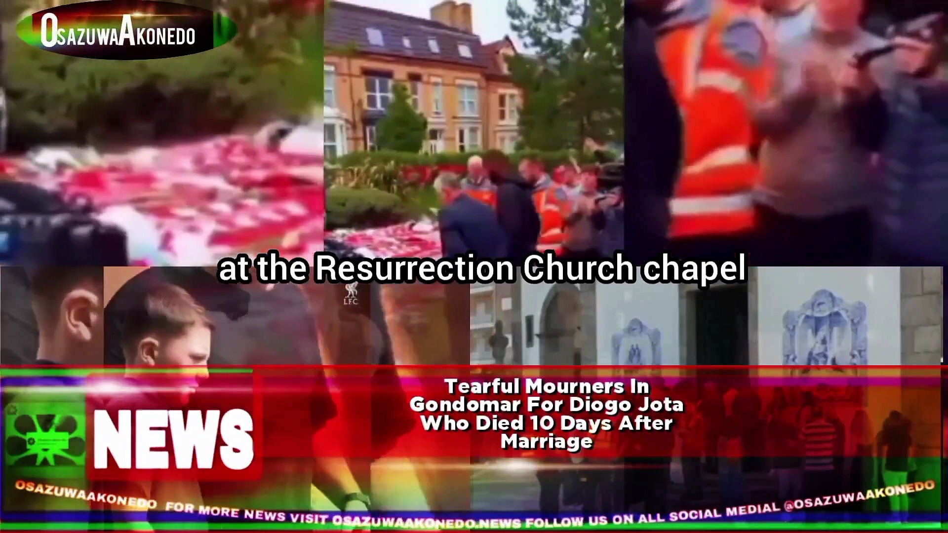 Video ~ Tearful Mourners In Gondomar For Diogo Jota Who Died 10 Days After Marriage