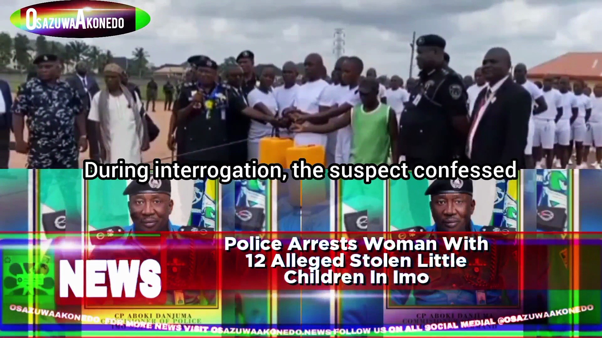 Video ~ Police Arrests Woman With 12 Alleged Stolen Little Children In Imo