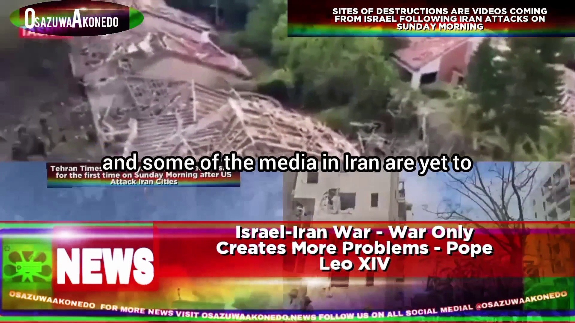 Video ~ Israel-Iran War – War Only Creates More Problems – Pope Leo XIV