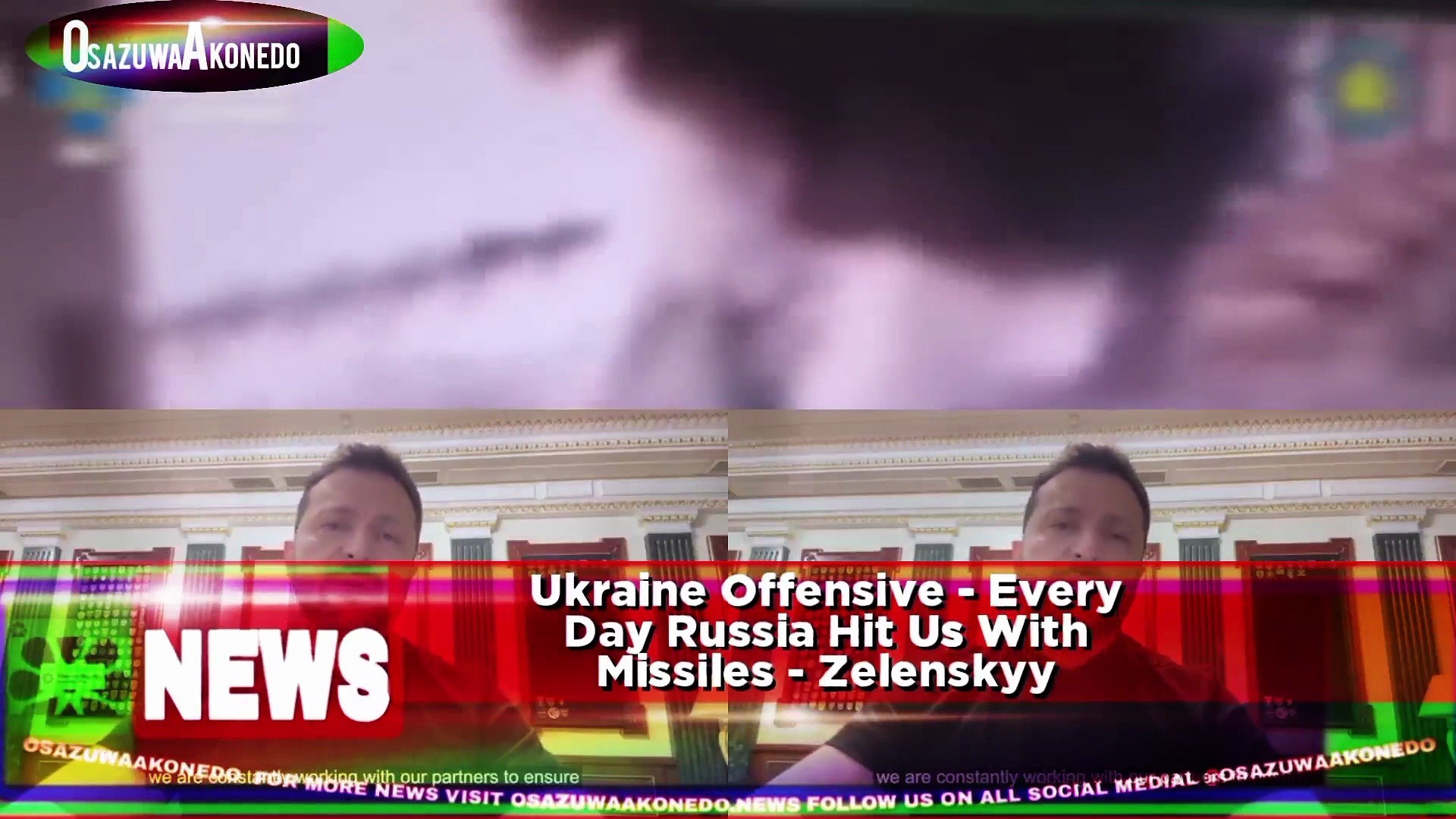Video ~ Ukraine Offensive – Every Day Russia Hit Us With Missiles – Zelenskyy
