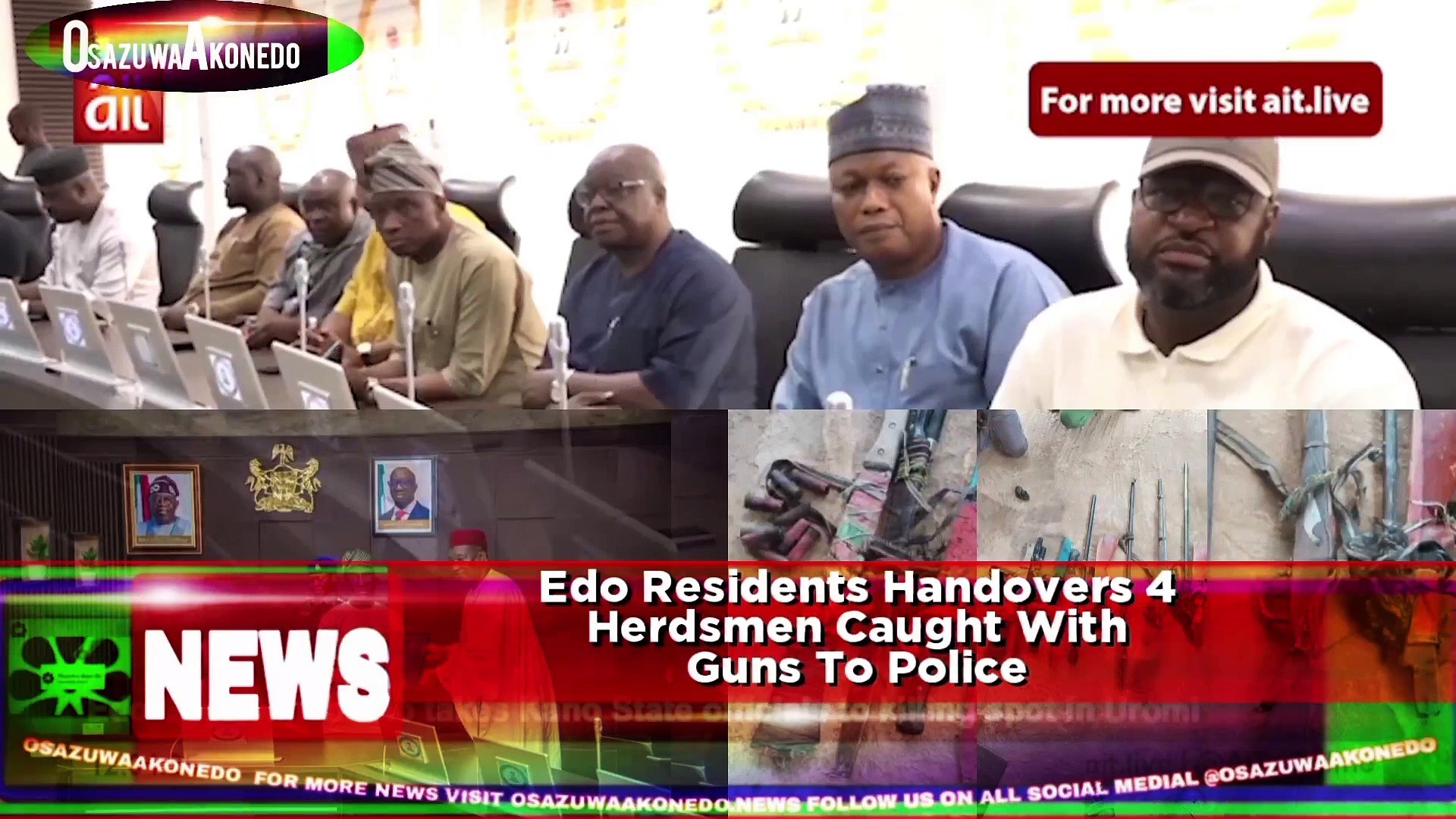 Video ~ Edo Residents Handovers 4 Herdsmen Caught With Guns To Police