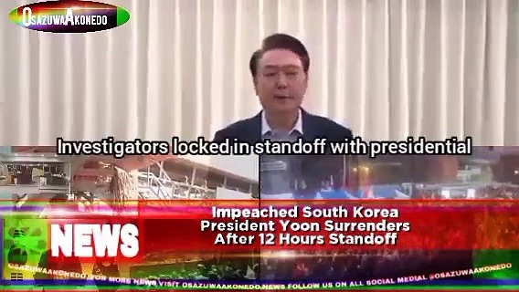 Video ~ Impeached South Korea President Yoon Surrenders After 12 Hours Standoff