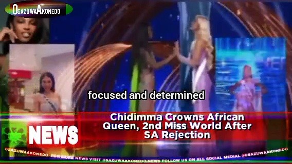 Video ~ Chidimma Crowns African Queen, 2nd Miss World After SA Rejection