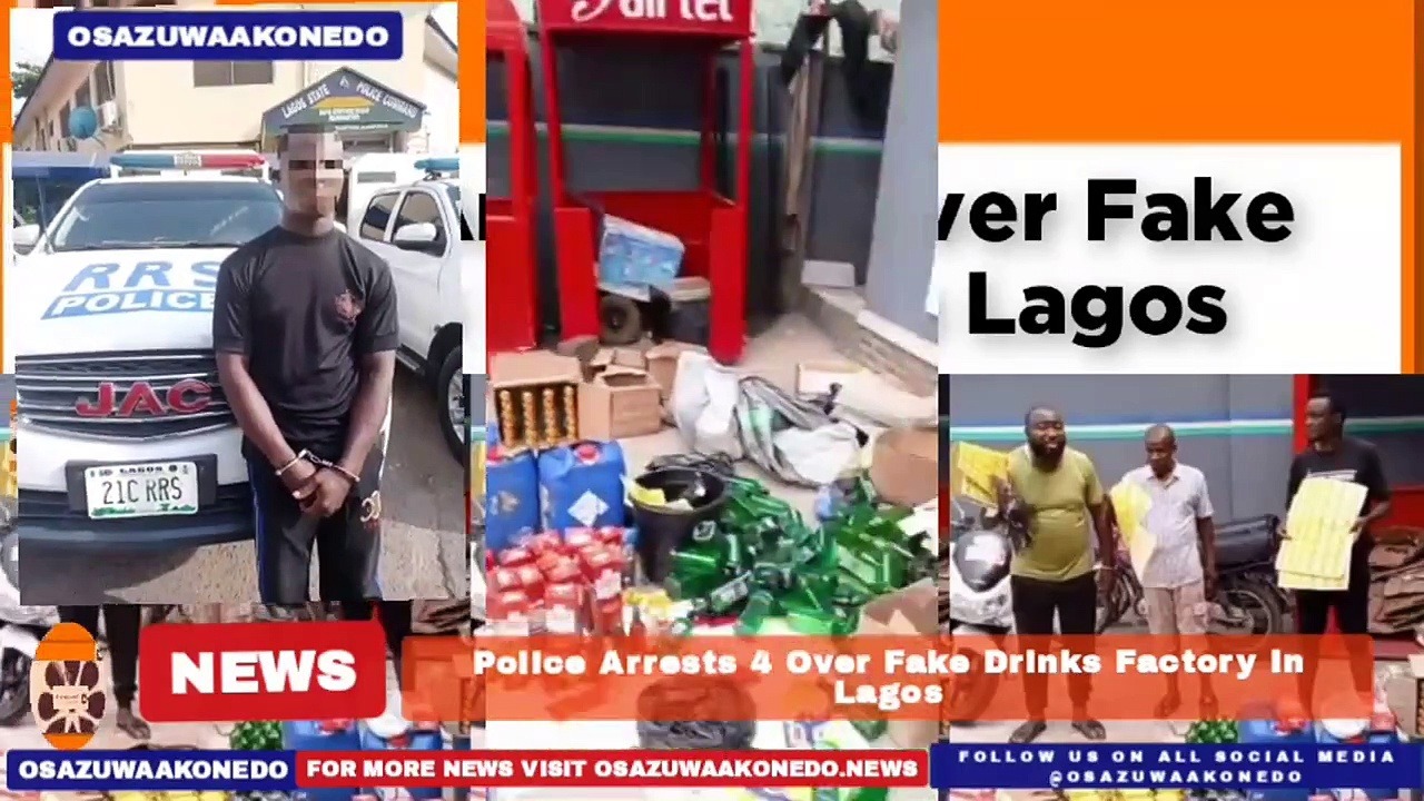 Video ~ Police Arrests 4 Over Fake Drinks Factory In Lagos