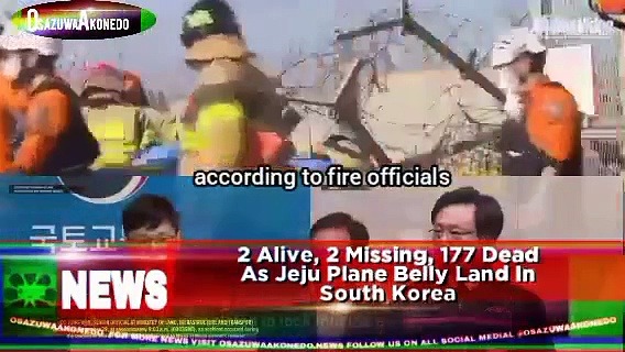 Video ~ 2 Alive, 2 Missing, 177 Dead As Jeju Plane Belly Land In South Korea