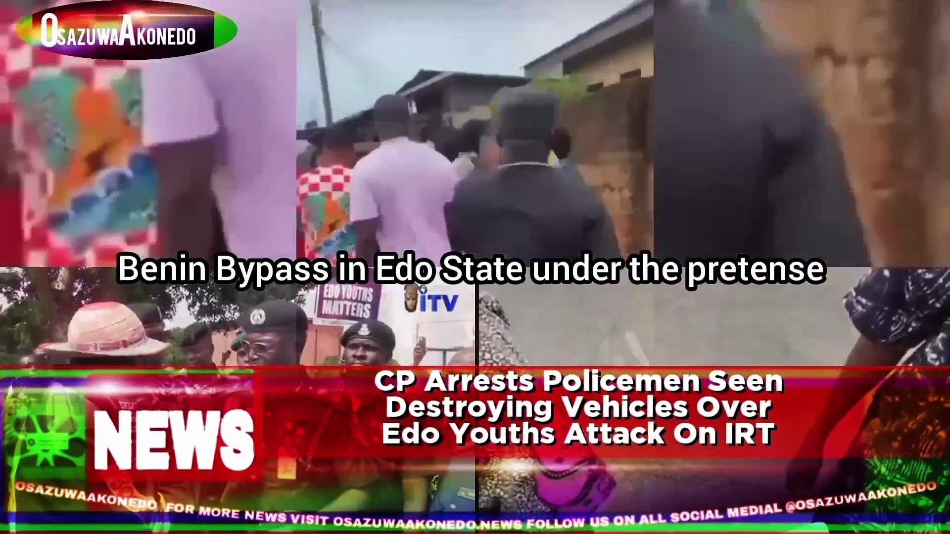 Video ~ CP Arrests Policemen Seen Destroying Vehicles Over Edo Youths Attack On IRT
