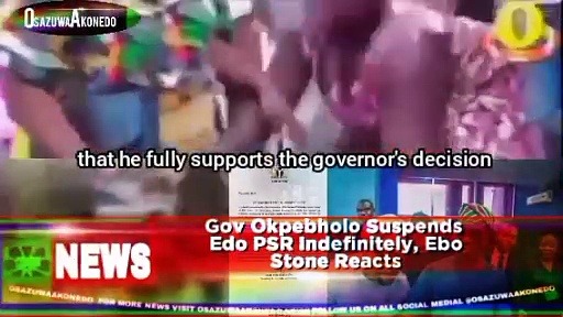 Video ~ Gov Okpebholo Suspends  Edo PSR Indefinitely, Ebo Stone Reacts