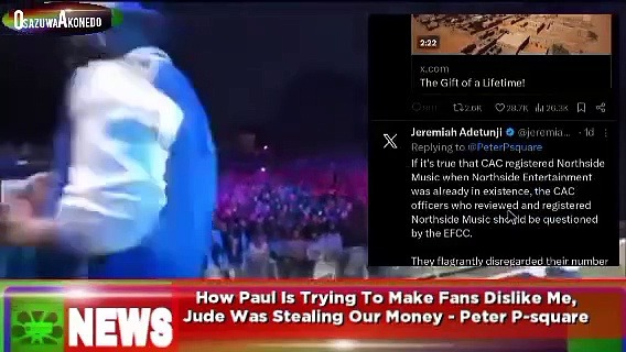 Video ~ How Paul Is Trying To Make Fans Dislike Me, Jude Was Stealing Our Money - Peter P-square ~ OsazuwaAkonedo