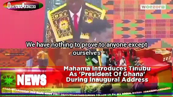 Video ~ Mahama Introduces Tinubu As 'President Of Ghana' During Inaugural Address