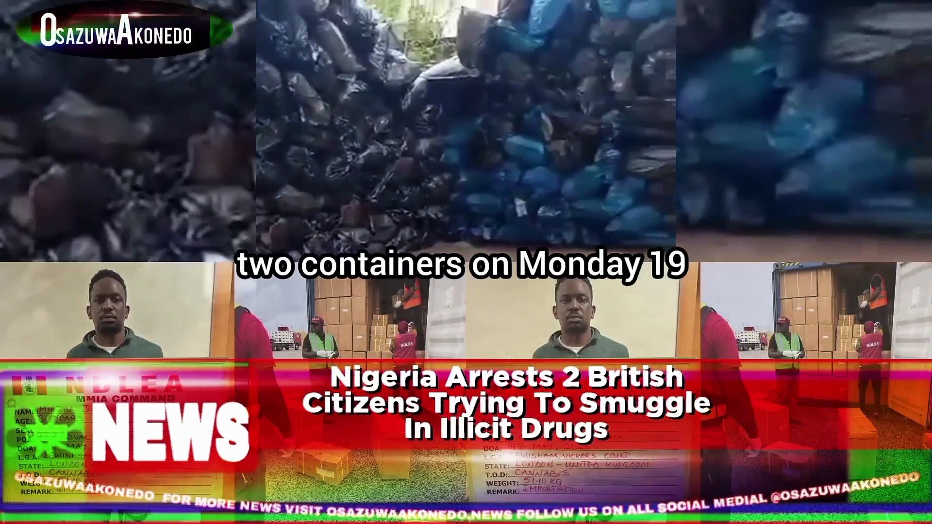 Video ~ Nigeria Arrests 2 British Citizens Trying To Smuggle In Illicit Drugs