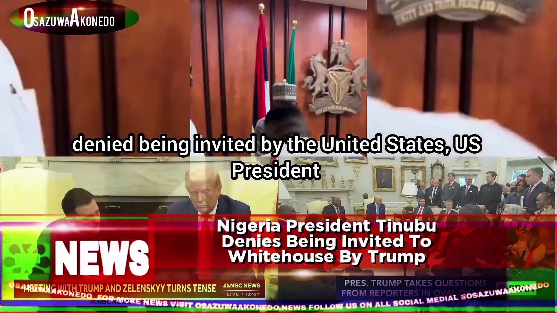 Video ~ Nigeria President Tinubu Denies Being Invited To Whitehouse By Trump