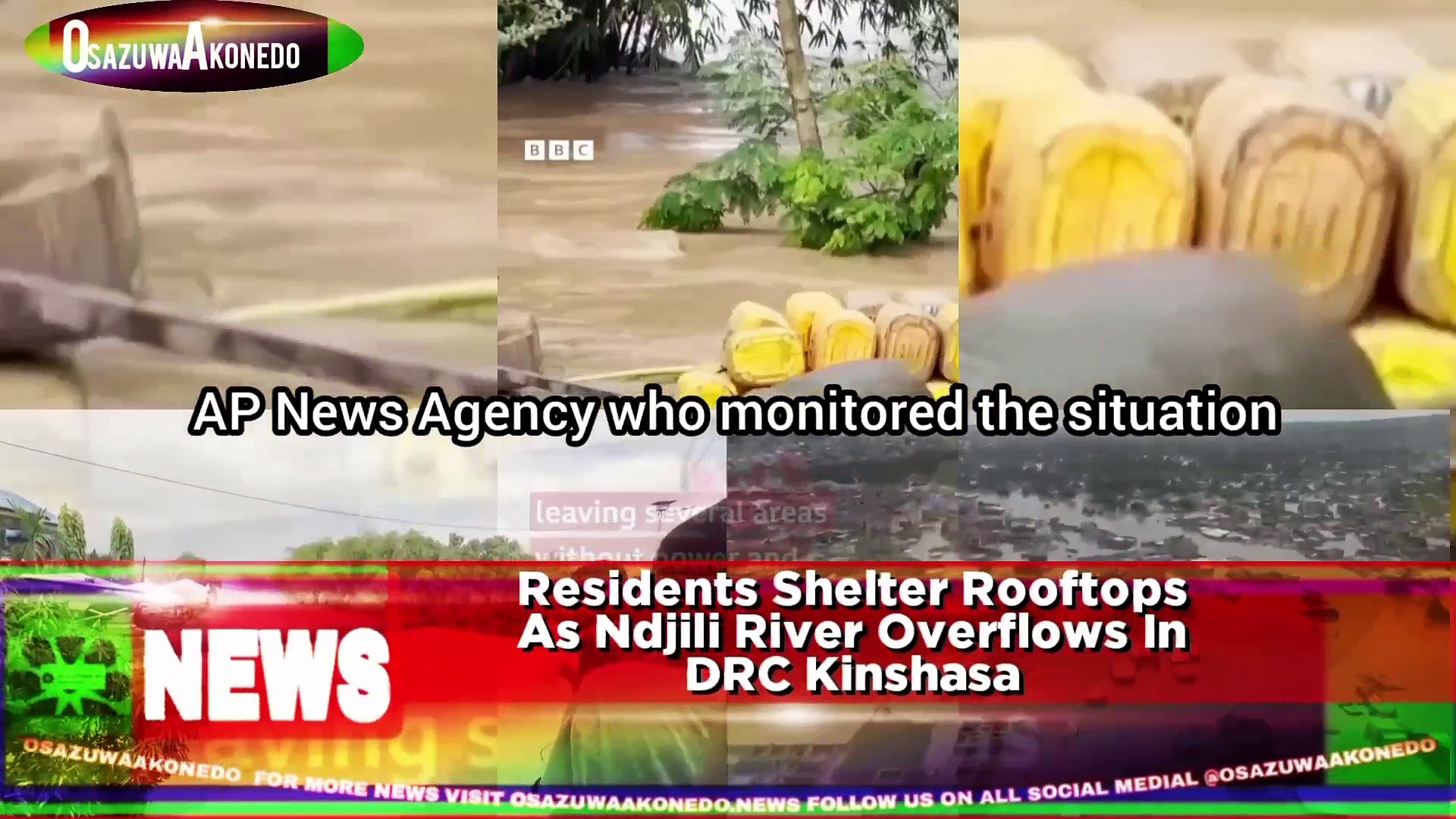 Video ~ Residents Shelter Rooftops As Ndjili River Overflows In DRC Kinshasa