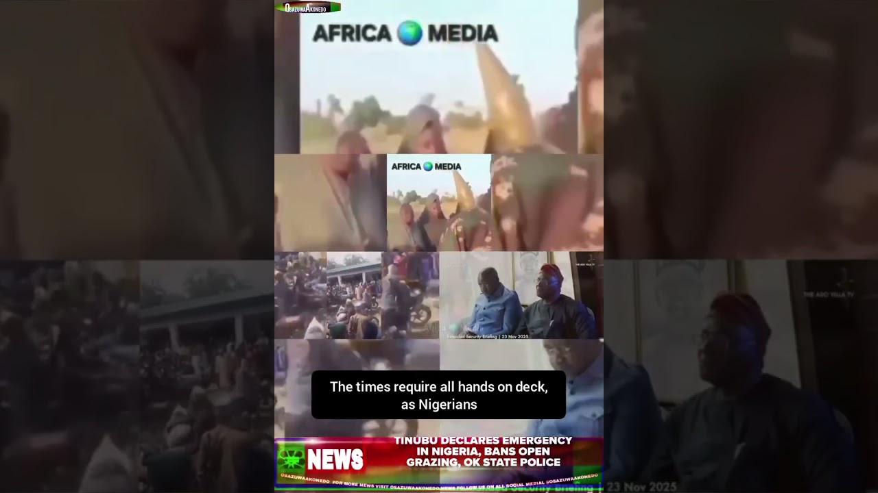 OsazuwaAkonedo BriefRecall ~ Tinubu Declares Emergency In Nigeria, Bans Open Grazing, Ok State Police