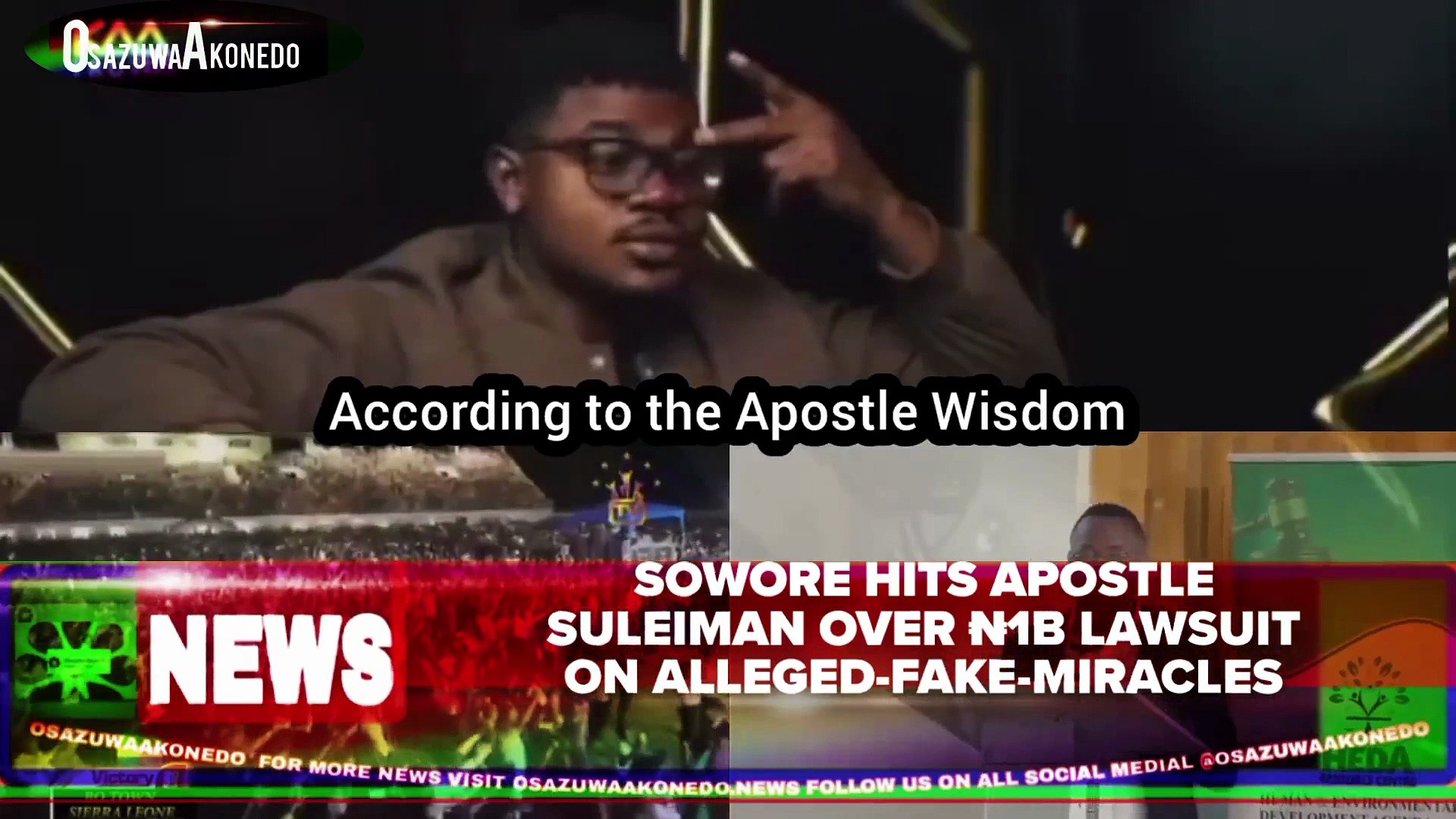 Video ~ Sowore Hits Apostle Suleiman Over ₦1b Lawsuit On Alleged-Fake-Miracles