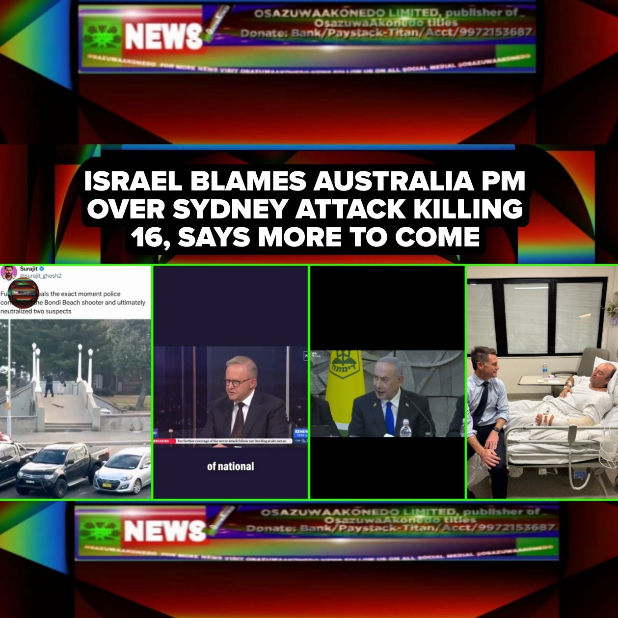 Israel Blames Australia PM Over Sydney Attack Killing 16, Says More To Come