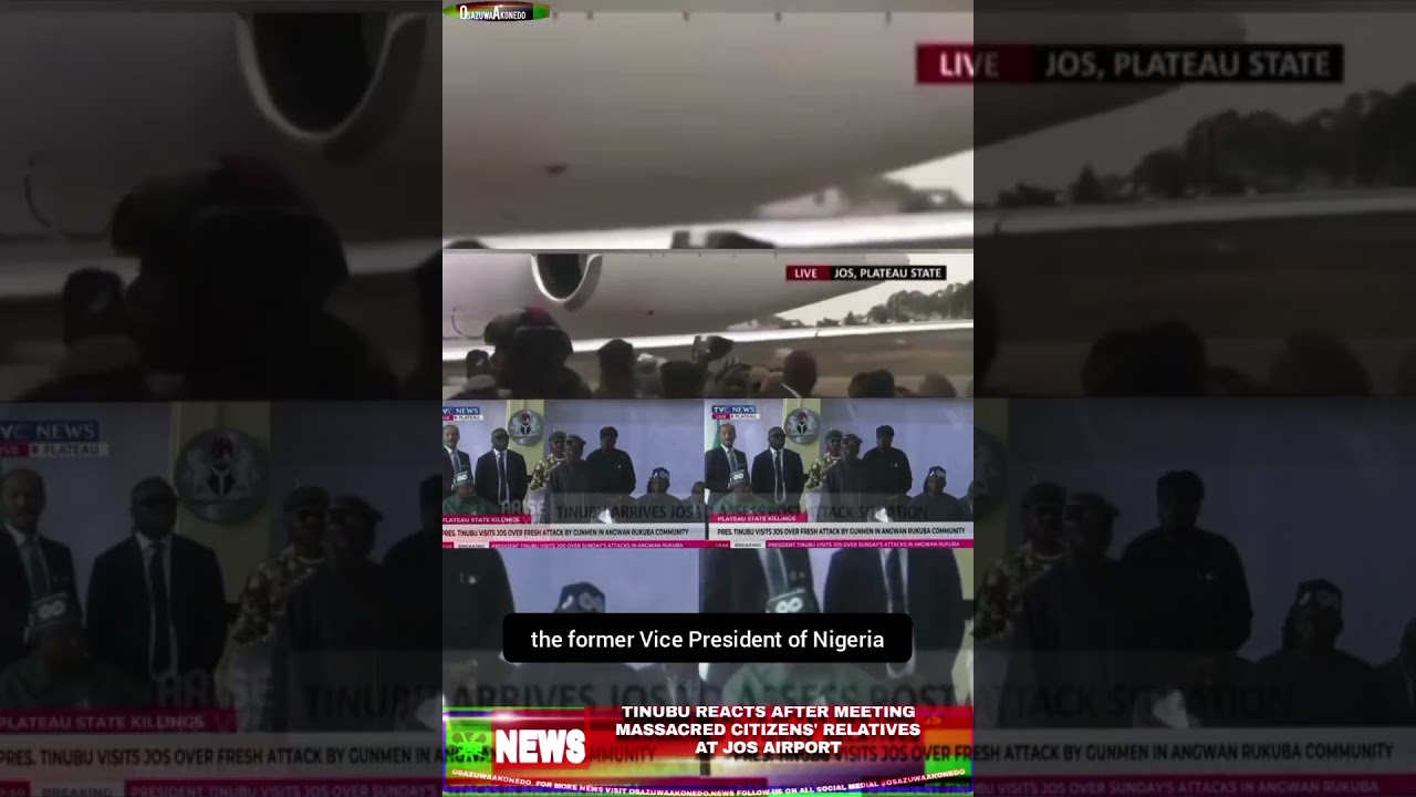 OsazuwaAkonedo ThreeMinutes ~ Tinubu Reacts After Meeting Massacred Citizens’ Relatives At Jos Airport
