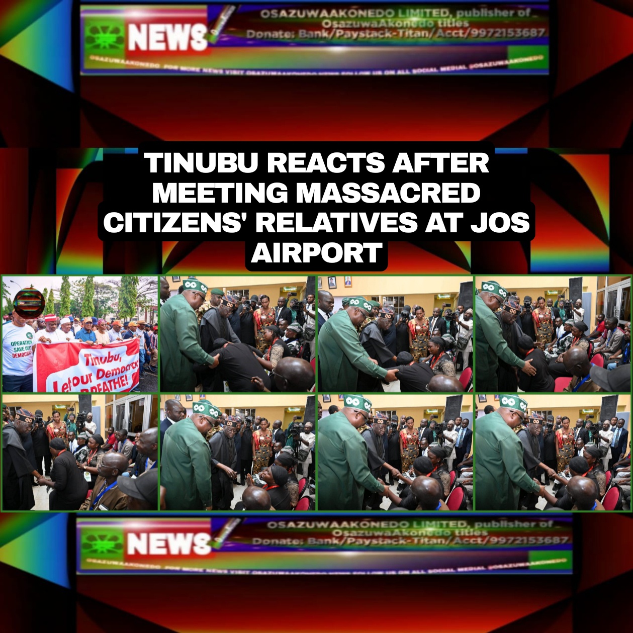 Tinubu Reacts After Meeting Massacred Citizens’ Relatives At Jos Airport