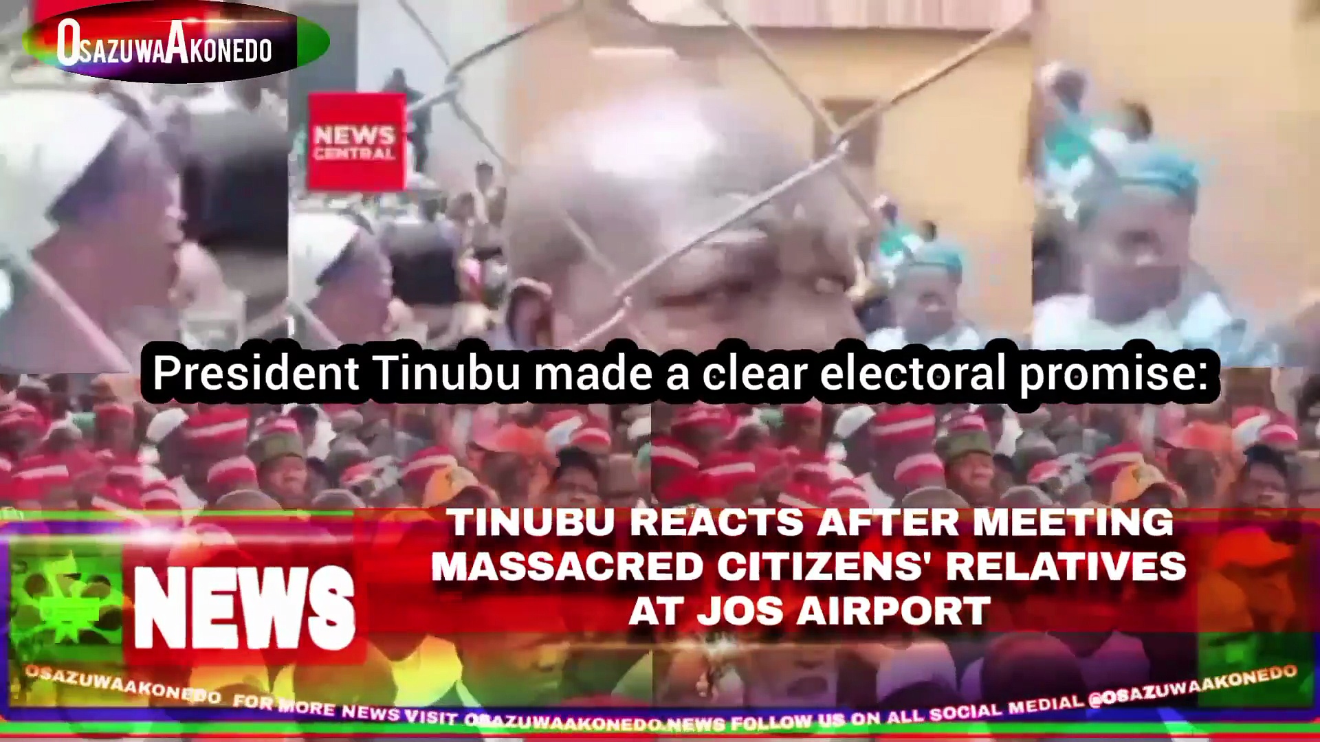 Video ~ Tinubu Reacts After Meeting Massacred Citizens’ Relatives At Jos Airport