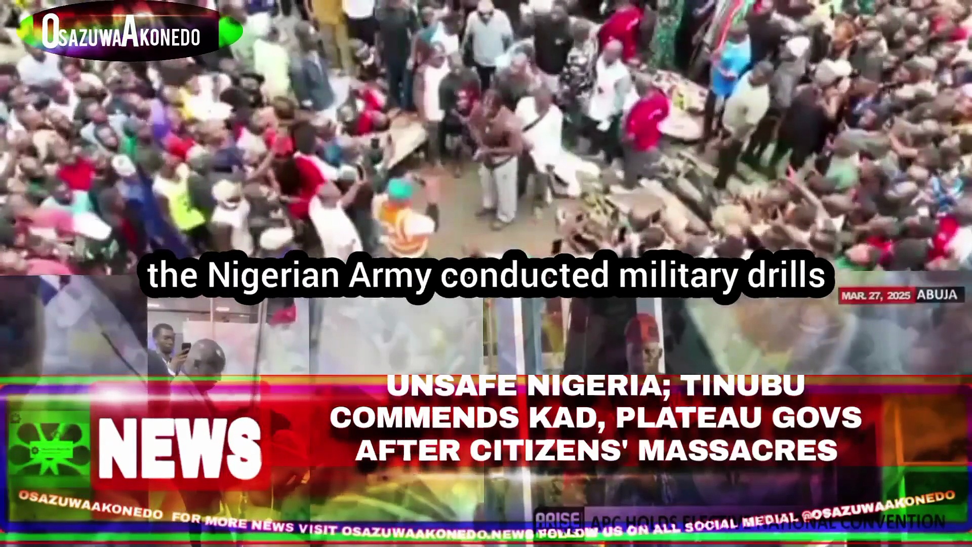 Video ~ Unsafe Nigeria; Tinubu Commends Kad, Plateau Govs After Citizens’ Massacres